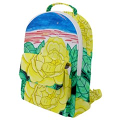 Sunset Rose Watercolor Flap Pocket Backpack (small)