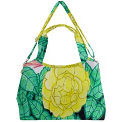 Sunset Rose Watercolor Double Compartment Shoulder Bag