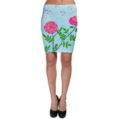 Roses And Seagulls Bodycon Skirt by okhismakingart