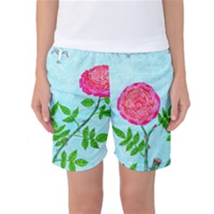 Roses and Seagulls Women s Basketball Shorts