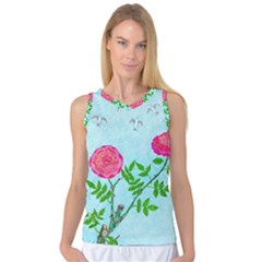 Roses and Seagulls Women s Basketball Tank Top
