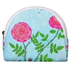 Roses and Seagulls Horseshoe Style Canvas Pouch