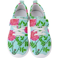 Roses and Seagulls Men s Velcro Strap Shoes