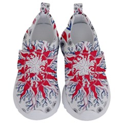 Flaming Sun Abstract Kids  Velcro No Lace Shoes