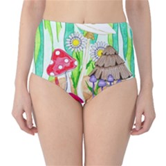 Iguana And Mushrooms Classic High-waist Bikini Bottoms by okhismakingart