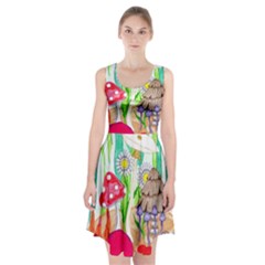 Iguana And Mushrooms Racerback Midi Dress by okhismakingart