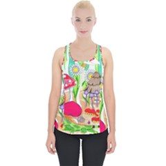 Iguana And Mushrooms Piece Up Tank Top by okhismakingart