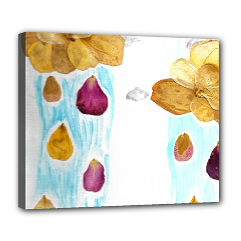 Rose Petal Shower Deluxe Canvas 24  X 20  (stretched) by okhismakingart