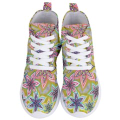 Bubble Flowers Women s Lightweight High Top Sneakers by okhismakingart