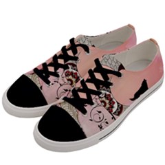 Wonderful Mandala Moon With Wolf Men s Low Top Canvas Sneakers by FantasyWorld7