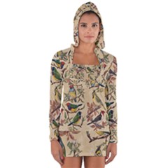 Vintage Birds Long Sleeve Hooded T-shirt