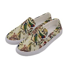 Vintage Birds Women s Canvas Slip Ons by Valentinaart