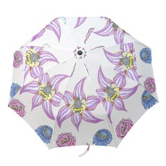 Flower And Insects Folding Umbrellas by okhismakingart