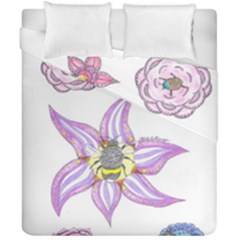 Flower And Insects Duvet Cover Double Side (california King Size) by okhismakingart