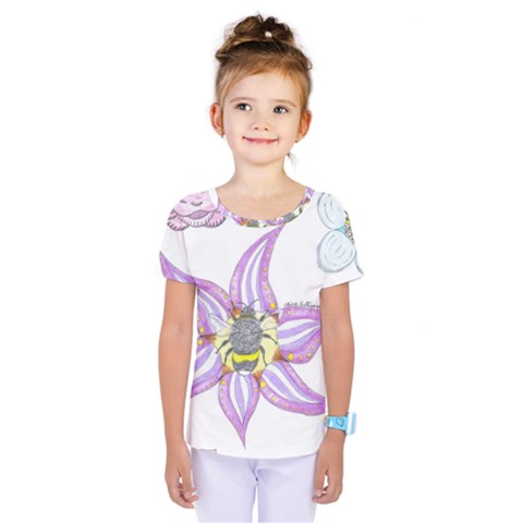 Flower And Insects Kids  One Piece Tee by okhismakingart