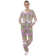 Fluffy Cat In A Garden  Women s Tracksuit by okhismakingart