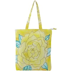 Neutral Rose Watercolor Double Zip Up Tote Bag by okhismakingart