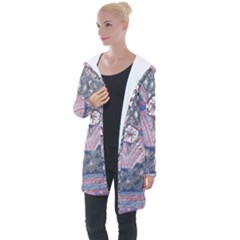 Abstract Flower Field Longline Hooded Cardigan by okhismakingart