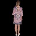 Abstract Flower Field Velour Kimono Dress View4