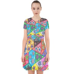 Stained Glass Flowers  Adorable In Chiffon Dress by okhismakingart