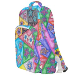 Stained Glass Flowers  Double Compartment Backpack by okhismakingart
