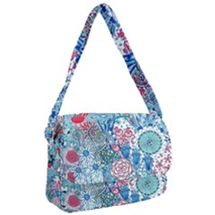 Floral Jungle Blue Courier Bag by okhismakingart