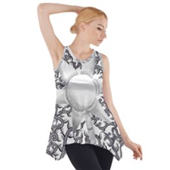 Geometric Flower And Vines 01 Side Drop Tank Tunic by okhismakingart