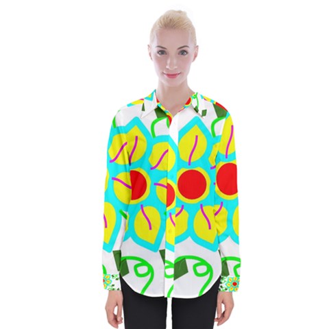 Digital Flower Womens Long Sleeve Shirt by okhismakingart