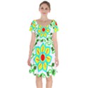 Digital Flower Short Sleeve Bardot Dress View1