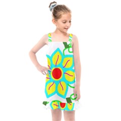 Digital Flower Kids  Overall Dress by okhismakingart