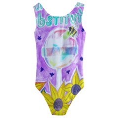 Artificial Substitution Kids  Cut-out Back One Piece Swimsuit