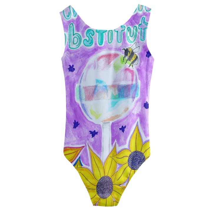 Artificial Substitution Kids  Cut-Out Back One Piece Swimsuit