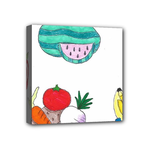 Fruits Veggies Mini Canvas 4  X 4  (stretched) by okhismakingart