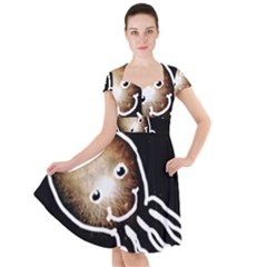 Friendly Firework Squid Cap Sleeve Midi Dress