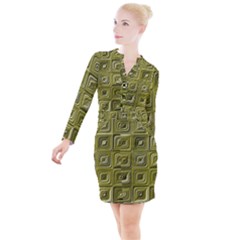 Electric Field Art Vi Button Long Sleeve Dress by okhismakingart