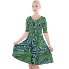 Electric Field Art Vii Quarter Sleeve A-line Dress by okhismakingart