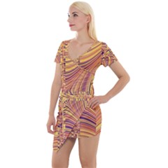 Electric Field Art X Short Sleeve Asymmetric Mini Dress by okhismakingart