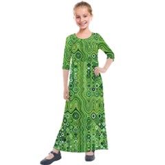 Electric Field Art Xii Kids  Quarter Sleeve Maxi Dress by okhismakingart