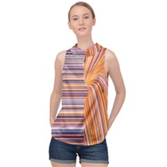 Electric Field Art Xxii High Neck Satin Top by okhismakingart