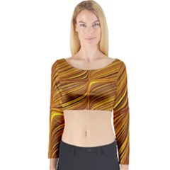 Electric Field Art Xxix Long Sleeve Crop Top by okhismakingart