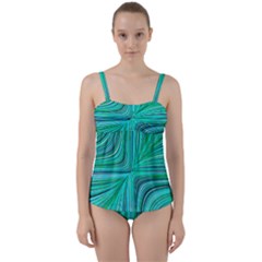 Electric Field Art Xxxi Twist Front Tankini Set by okhismakingart