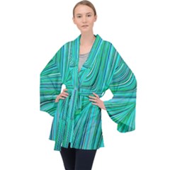 Electric Field Art Xxxi Velvet Kimono Robe by okhismakingart