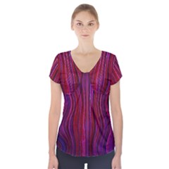 Electric Field Art Xlii Short Sleeve Front Detail Top by okhismakingart