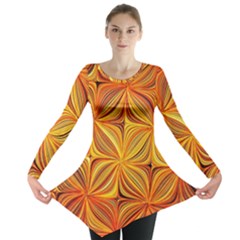 Electric Field Art Xlv Long Sleeve Tunic  by okhismakingart