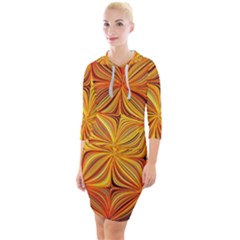 Electric Field Art XLV Quarter Sleeve Hood Bodycon Dress