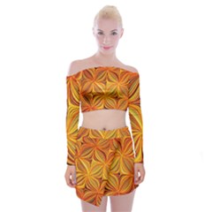Electric Field Art XLV Off Shoulder Top with Mini Skirt Set