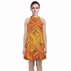 Electric Field Art XLV Velvet Halter Neckline Dress 