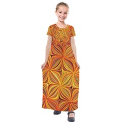 Electric Field Art XLV Kids  Short Sleeve Maxi Dress