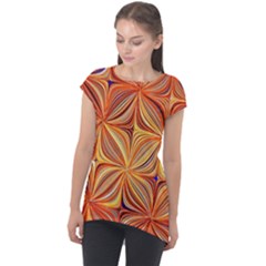 Electric Field Art Xlvi Cap Sleeve High Low Top by okhismakingart