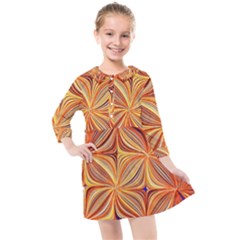 Electric Field Art Xlvi Kids  Quarter Sleeve Shirt Dress by okhismakingart